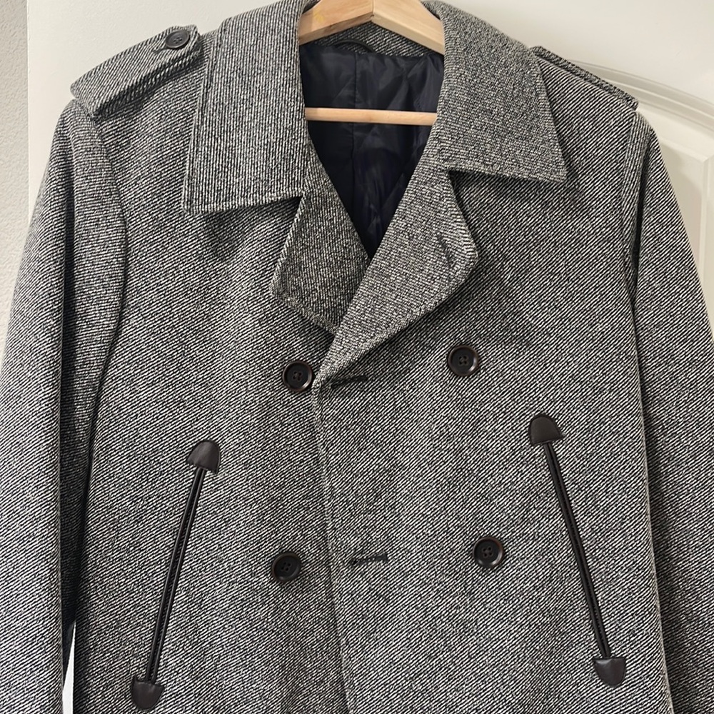 Zara mens pea coat slim
